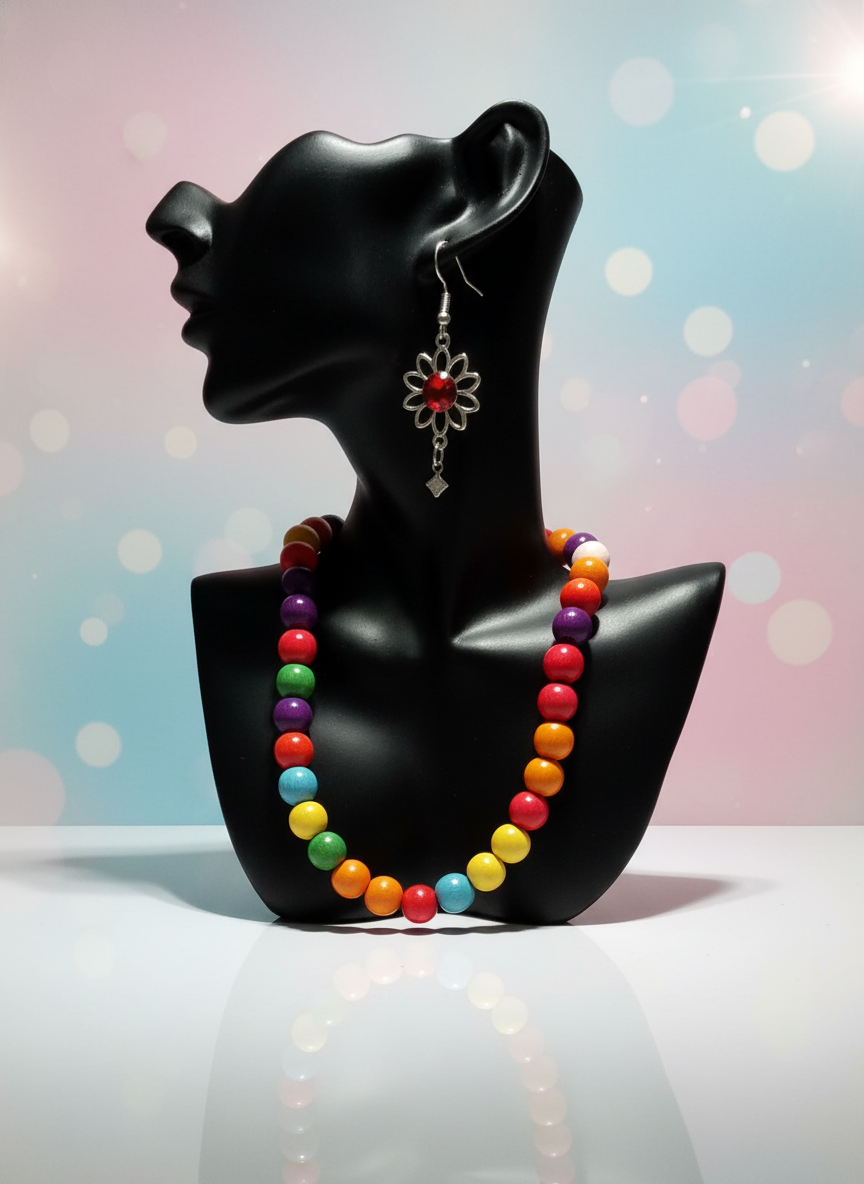 Earrings with necklace