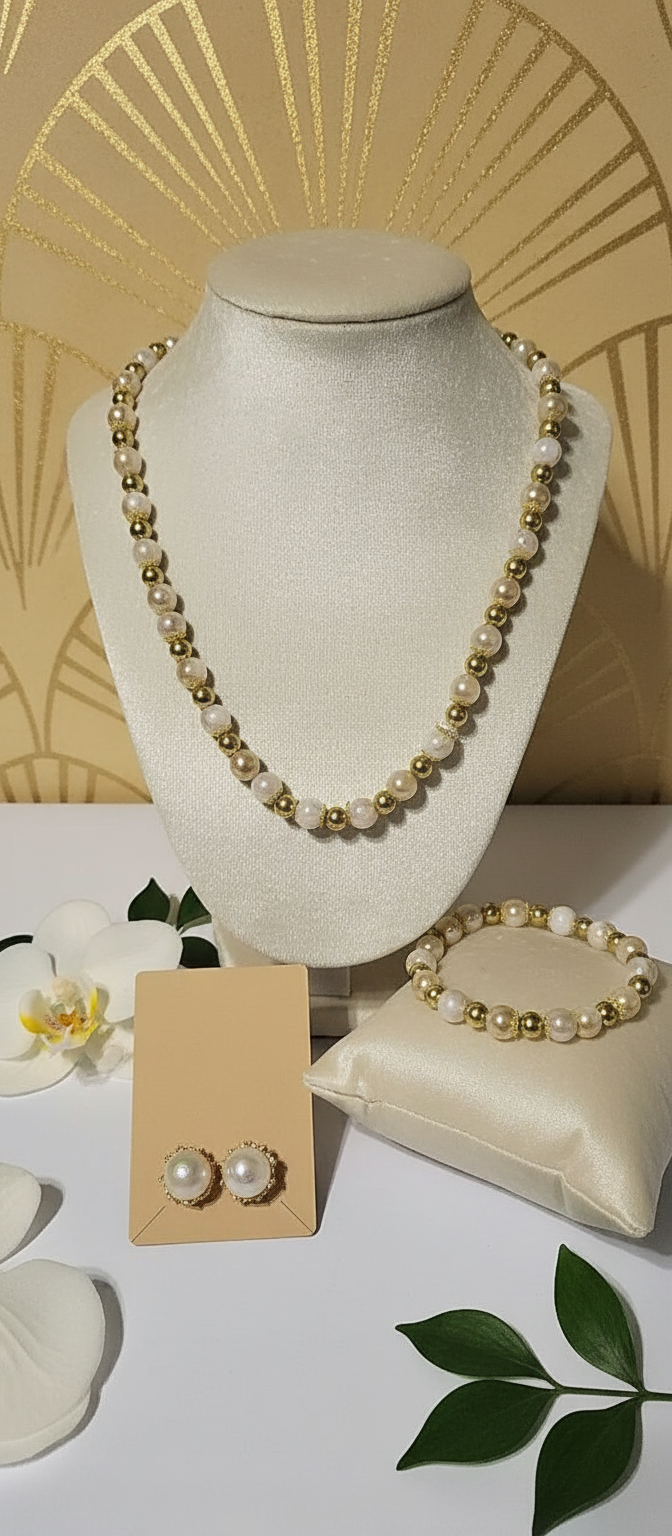 Necklace set with earrings and bracelet
